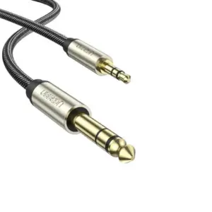 Cablu Universal Auxiliar Audio Stereo Ugreen 10628, Jack 6.35 Tata - Jack 3.5 Tata, 5 m, Negru