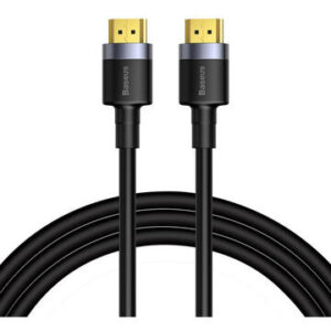 Cablu Baseus, Cafule, CADKLF-G01, HDMI-HDMI 2.0 Rezolutie 4K 60Hz, Conectori placati cu aur 24K, Lungime 300 cm, Negru/Gri, PVC