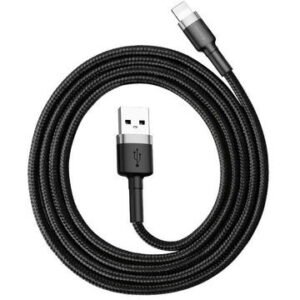 Cablu pentru incarcare si transfer de date Baseus Cafule USB/Lightning 50cm Negru/Gri2655