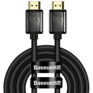 Cablu video Baseus High Definition V2, HDMI 2.1 tata - HDMI 2.1 tata, 8K, 60Hz, 48Gbps, 3D, HDR, 2m, Negru