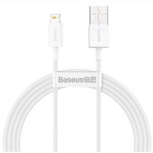 Cablu Date si Incarcare Baseus, Superior Series CALYS-B02, USB la Lightning, 1.5 m, 2.4A, Alb