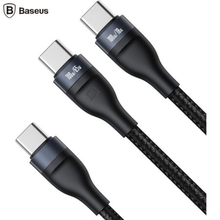 Cablu Baseus 2 in 1 USB-C/USB-C/USB-C PD, 100 W, 1.5 m