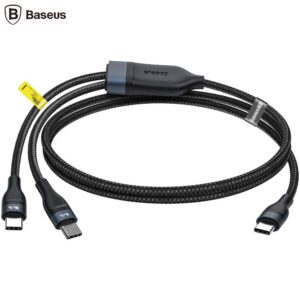 Cablu Baseus 2 in 1 USB-C/USB-C/USB-C PD, 100 W, 1.5 m