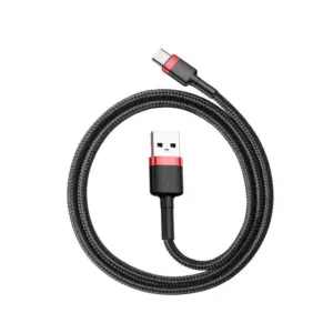 Cablu Date Baseus Cafule Nylon, USB / USB-C , 3A , 1M , Negru/Rosu492
