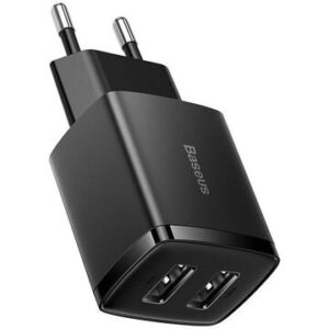 Incarcator retea Baseus, 2 porturi USB, 10.5W, Quick Charging, Negru