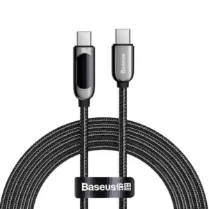 Cablu alimentare Baseus Display USB-C, 100W, 2m, Negru