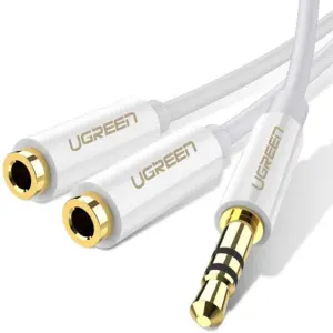 Cablu date Ugreen Av123 Aux Audio Splitter With Jack 3,5 Mm Cable 20cm Alb