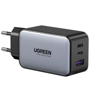 Incarcator Ugreen GaN 2xUSB tip-C, 1x USB 65W Power Delivery, gri
