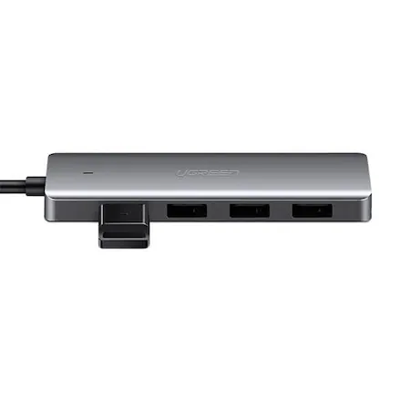 Hub Multiport 5 in 1 Ugreen CM219, USB Type-C la 4x USB 3.0, 1x Input USB-C PD 5V 2A, Space Gray