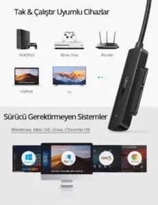 Cablu usb adaptor Ugreen CM321, adaptor USB la HDD S-ATA 2.5