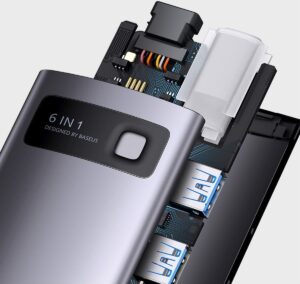 Adaptor Metal Gleam 6in1 Baseus