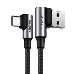 Cablu Date Ugreen US176 Angled USB-C Male To Angled USB 2.0 A Male 3A 0.5m, Black