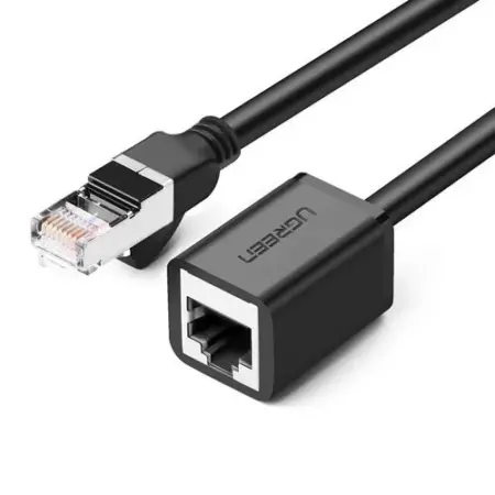 Extensie cablu Ethernet UGREEN Cat 6 FTP Male/Female 0.5m negru