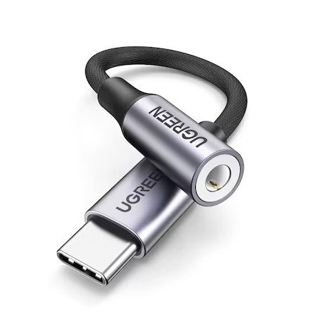 Adaptor pentru casti Ugreen cu mini mufa de 3,5 mm la USB-C 10 cm (AV161 50631)