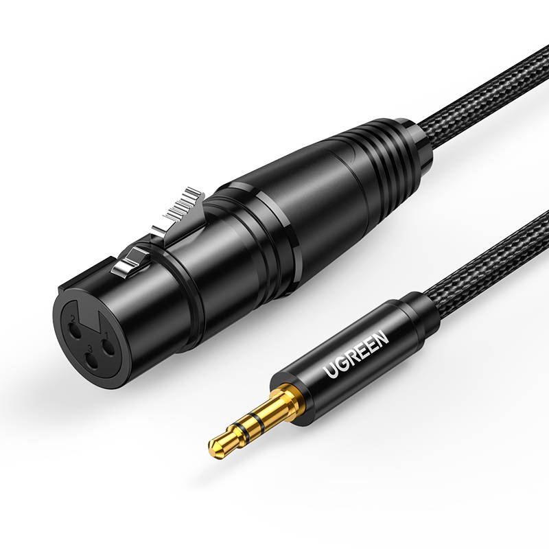 Cablu microfon, Ugreen, XLR/Jack 6.35 mm, 5 m, Negru