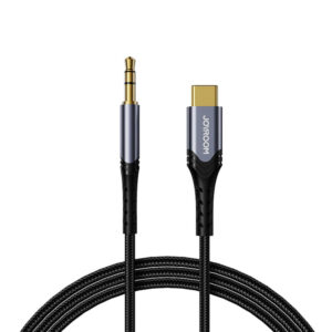 Cablu audio Joyroom SY-A03, tata USB-C la tata jack 3.5 mm, 1m, Negru