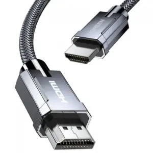 CABLU video Ugreen, "HD135" HDMI (T) la HDMI (T), rezolutie maxima 8 la 60 Hz, conectori argintat, 1m, braided, negru "80404"