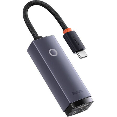 ADAPTOR RETEA Baseus Lite USB Type-C to RJ-45 Gigabit LAN,metalic, LED, gri "WKQX000313"
