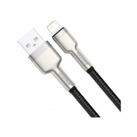 CABLU alimentare si date Baseus Cafule Metal, Fast Charging DataCable pt. smartphone, USB la Lightning Iphone 2.4A, braided,0.25m, negru "CALJK-01"