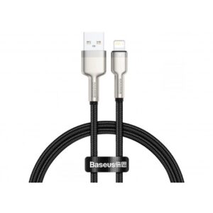 CABLU alimentare si date Baseus Cafule Metal, Fast Charging DataCable pt. smartphone, USB la Lightning Iphone 2.4A, braided,0.25m, negru "CALJK-01"