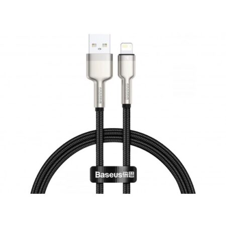 CABLU alimentare si date Baseus Cafule Metal, Fast Charging DataCable pt. smartphone, USB la Lightning Iphone 2.4A, braided,0.25m, negru "CALJK-01"