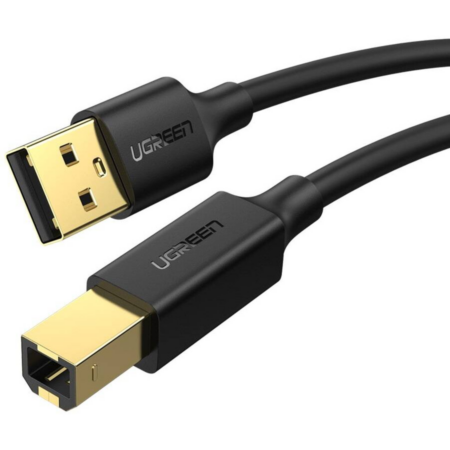Cablu usb Ugreen pentru imprimanta US135 USB 2.0 (T) la USB 2.0 Type-B (T), 2m, conectori auriti,Negru