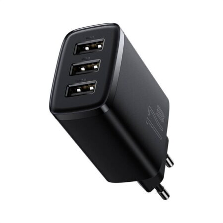 INCARCATOR retea Baseus Compact, Fast Charge 17W, 3 x USB 5V/2.1A, negru CCXJ020101
