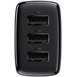 INCARCATOR retea Baseus Compact, Fast Charge 17W, 3 x USB 5V/2.1A, negru CCXJ020101