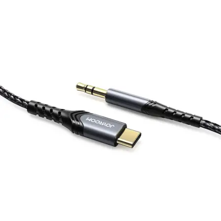 Cablu audio Joyroom SY-A03, tata USB-C la tata jack 3.5 mm, 1m, Negru
