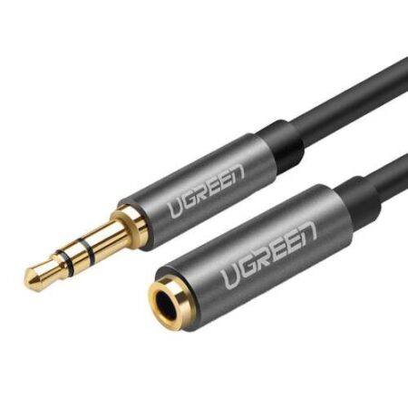 UGREEN AV118 Cablu prelungitor audio cu mufă AUX jack 3,5 mm, 2 m (negru)