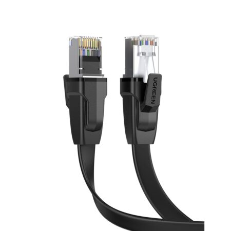 Cablu retea UGREEN NW101 Ethernet Cat. 6, mufat 2xRJ45, UTP, Flat, Pure Copper, lungime 5m, Negru