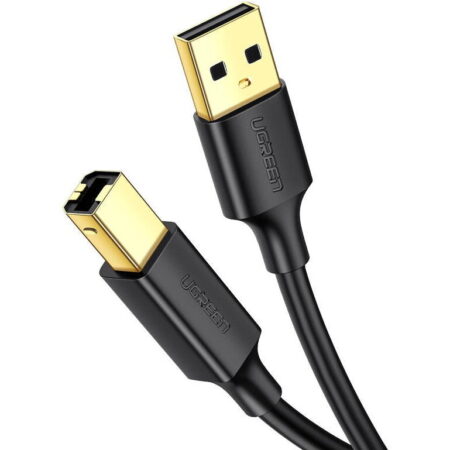 Cablu usb Ugreen pentru imprimanta US135 USB 2.0 (T) la USB 2.0 Type-B (T), 2m, conectori auriti,Negru