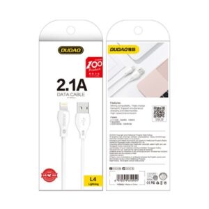 Cablu de Date & Incarcare Dudao pentru iPhone, 2.1 Amperi, 2 metri, Alb