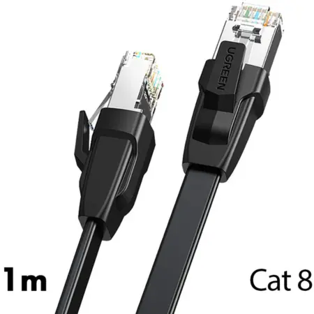 Cablu LAN Ugreen Ethernet Cat.8 U / FTP plat 1m negru (NW134)