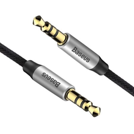 Cablu audio, Baseus, Mufa 3.5 mm AUX, 1.5m, Negru/Argintiu