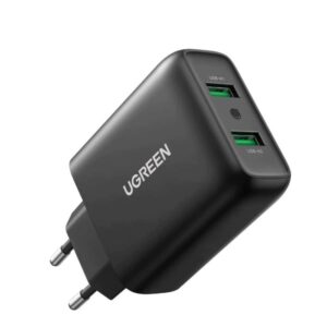 Incarcator retea UGREEN 18W, 2 x USB, Încărcare rapidă Power Delivery 3.0, Culoare neagră