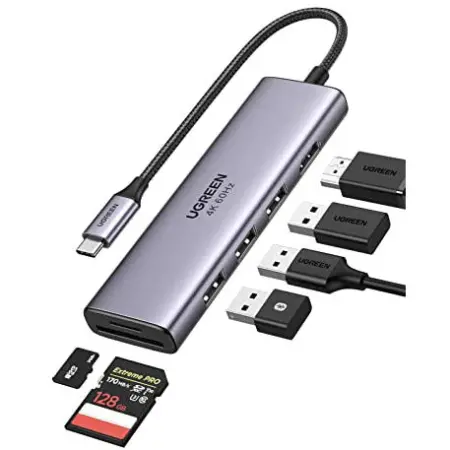Adaptor multifunctional Ugreen HUB USB Tip C la 3 x USB, Ethernet RJ-45, USB Tip C PD