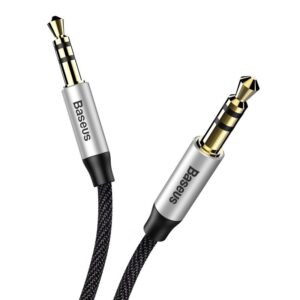 Cablu audio, Baseus, Mufa 3.5 mm AUX, 1.5m, Negru/Argintiu