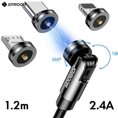 Cablu magnetic, JOYROOM, 3in1, USB, 1.2m, Negru