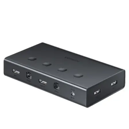 Comutator KVM Ugreen, 4 x 1 HDMI femela, 4 x USB femela, 4 x USB tip B femela negru
