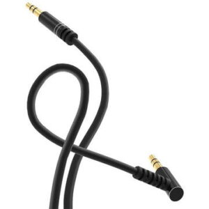 Cablu Audio Aux Jack La Jack 3.5mm Dudao 1m Lungime Negru, 1 X Cap 90 Grade