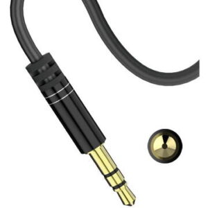 Cablu Audio Aux Jack La Jack 3.5mm Dudao 1m Lungime Negru, 1 X Cap 90 Grade