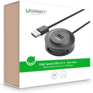 Adaptor HUB, Ugreen, USB 2.0, 4xUSB-A, 480Mb/s, Negru