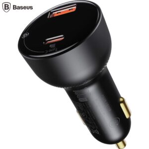 Incarcator auto, Baseus Supreme, IMK-TZCCZX-01, 2 porturi, 1 x USB si 1 x USB-C, 100W