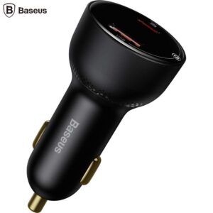 Incarcator auto, Baseus Supreme, IMK-TZCCZX-01, 2 porturi, 1 x USB si 1 x USB-C, 100W