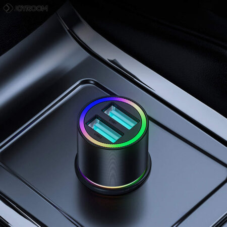 Incarcator Auto JoyRoom - JR-CL10 - cu RGB LED Lights, 2x USB 24W