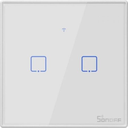 Intrerupator inteligent cu touch Sonoff T2 EU TX, Wireless + RF 433, 2 canale