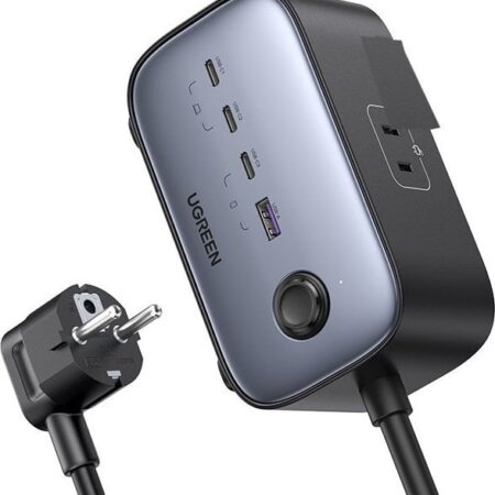 Statie de incarcare cu priza, UGREEN, 3x USB-C, 1x USB-A, 3x AC, 100W
