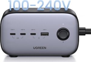 Statie de incarcare cu priza, UGREEN, 3x USB-C, 1x USB-A, 3x AC, 100W