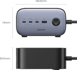 Statie de incarcare cu priza, UGREEN, 3x USB-C, 1x USB-A, 3x AC, 100W